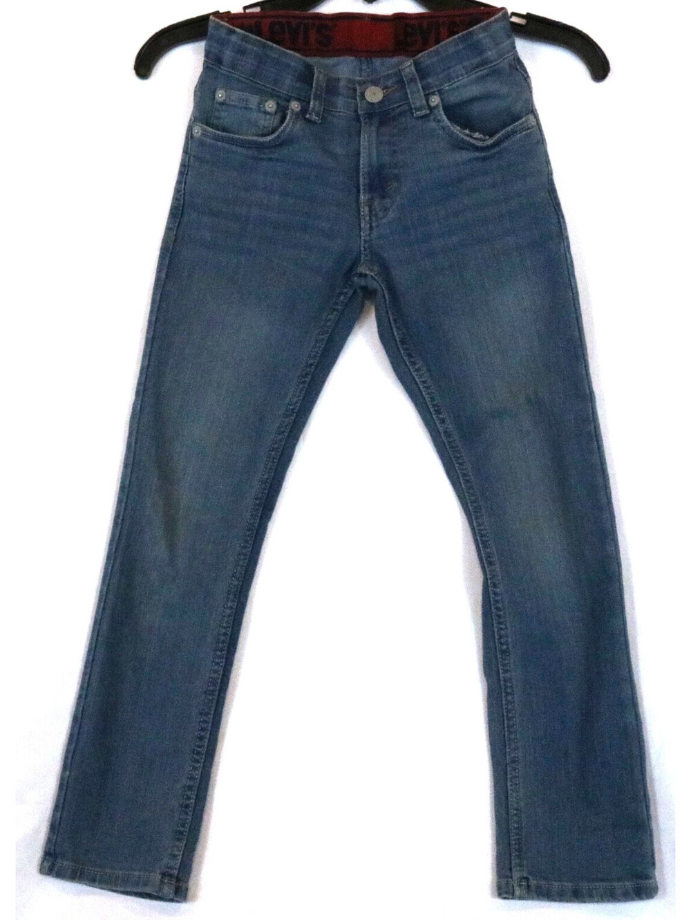Levi's 511 Straight Leg Jeans Kids 8 24x25 Blue Denim Cotton Adjustable Waist